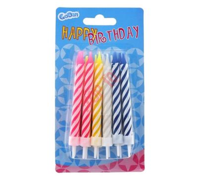 SW-12U4 ŚWIECZKI URODZINOWE 12/12 4 KOLORY GRUBA 7,5 CM  BS86001200A - 2